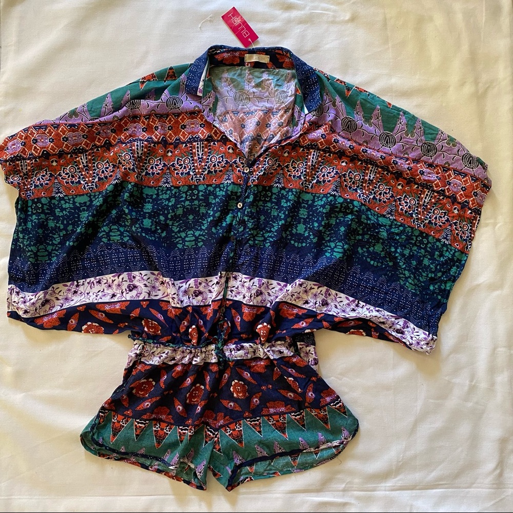 Tribal print romper and cover up.